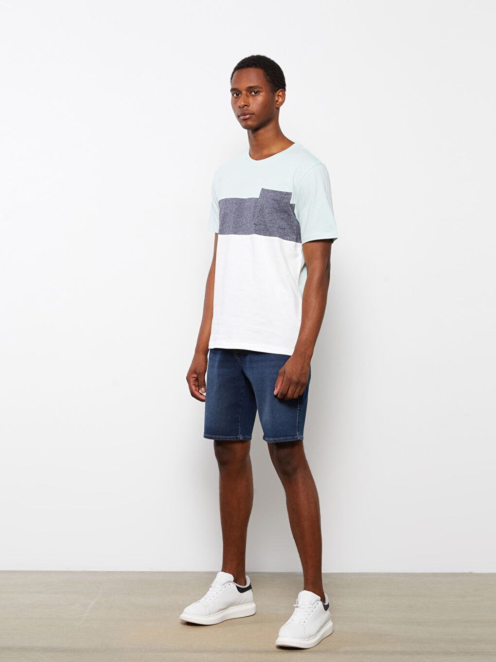 XSIDE Crew Neck Short Sleeve Color Block Jersey Men's T