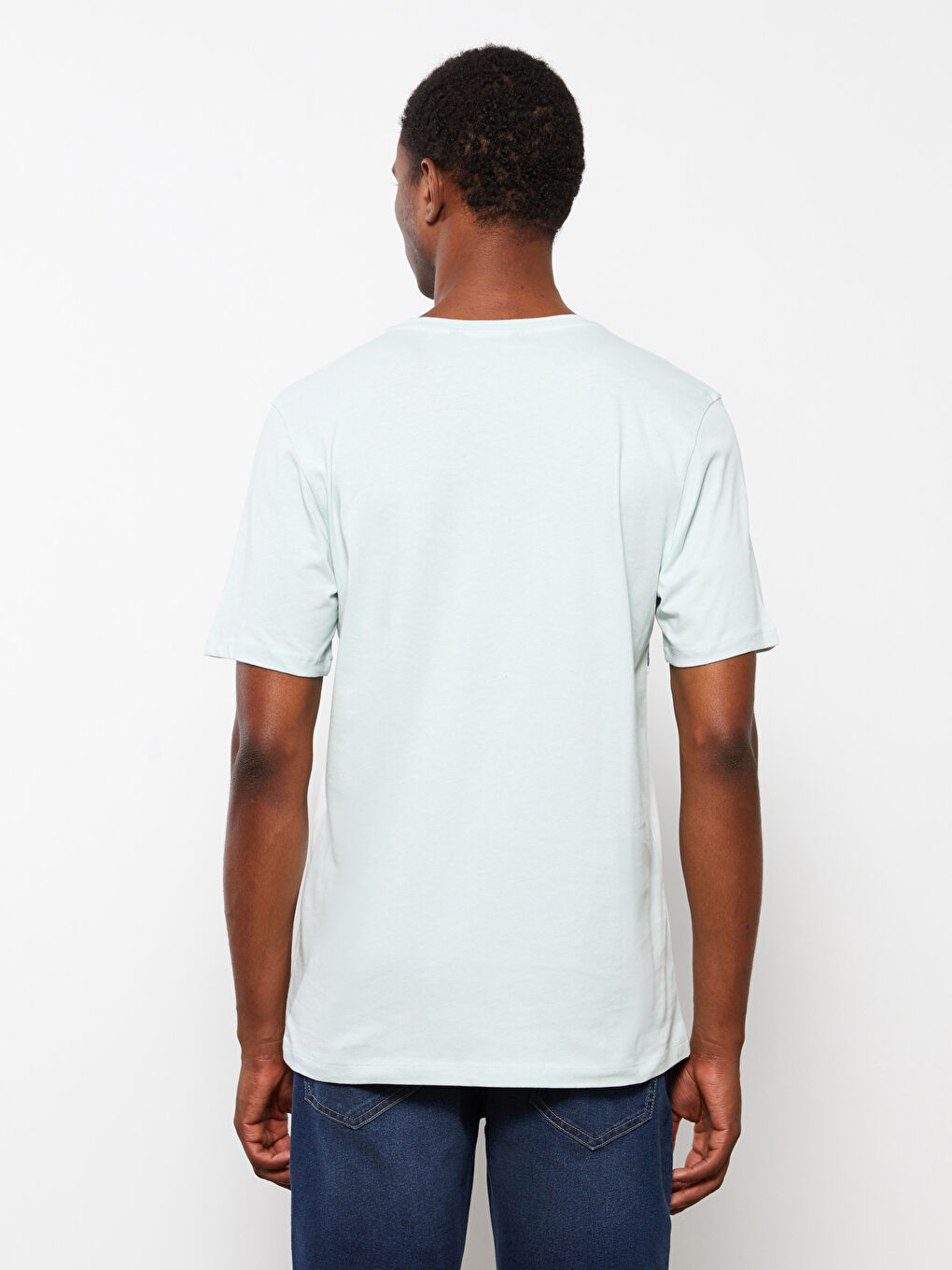 تيشيرت ياقة دائرية كم قصير بلوك الألوان جيرسي للرجال-4