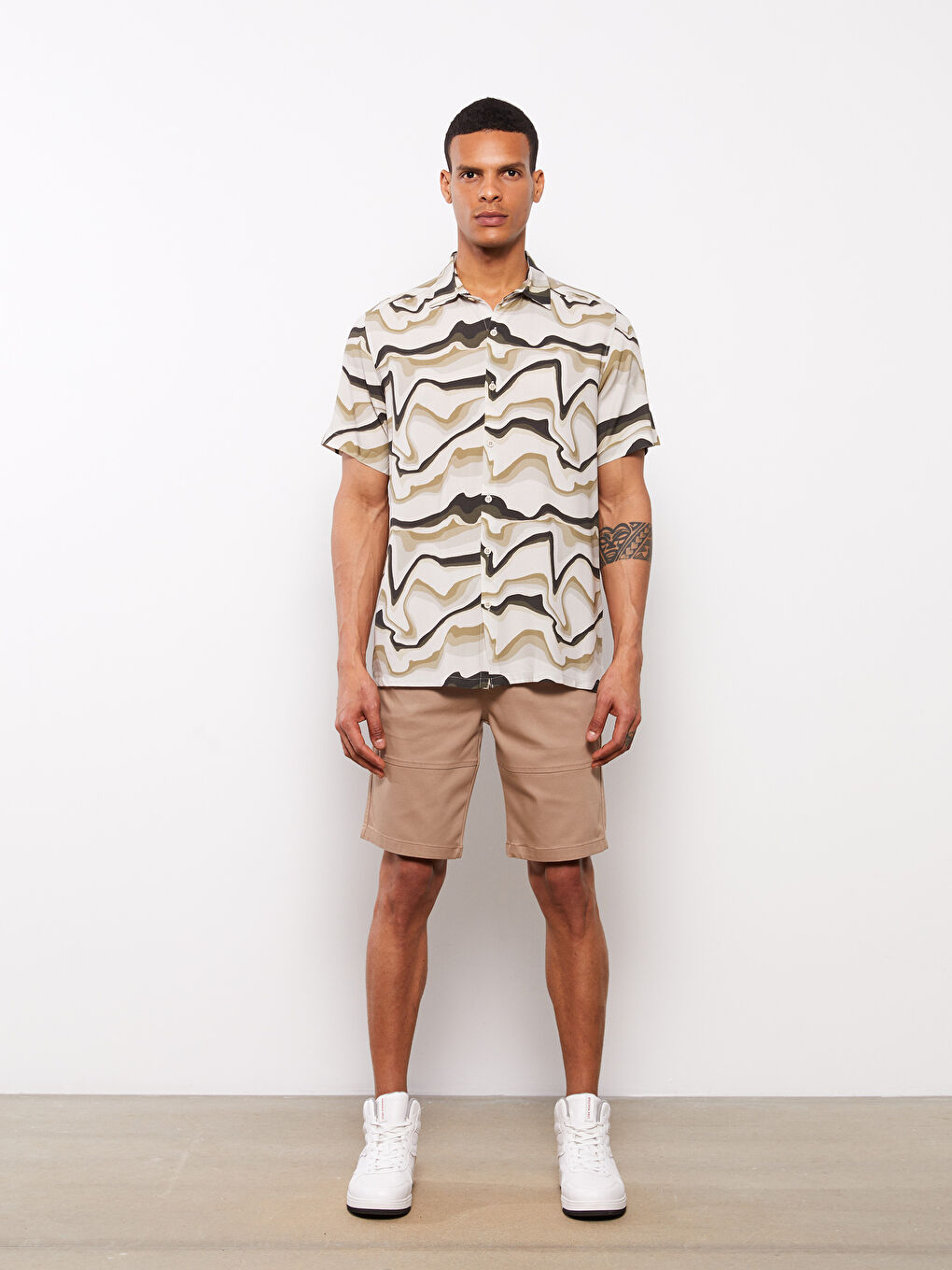 XSIDE Regular Fit Short Sleeve Patterned Men's Shirt -S3CT20Z8-F9C