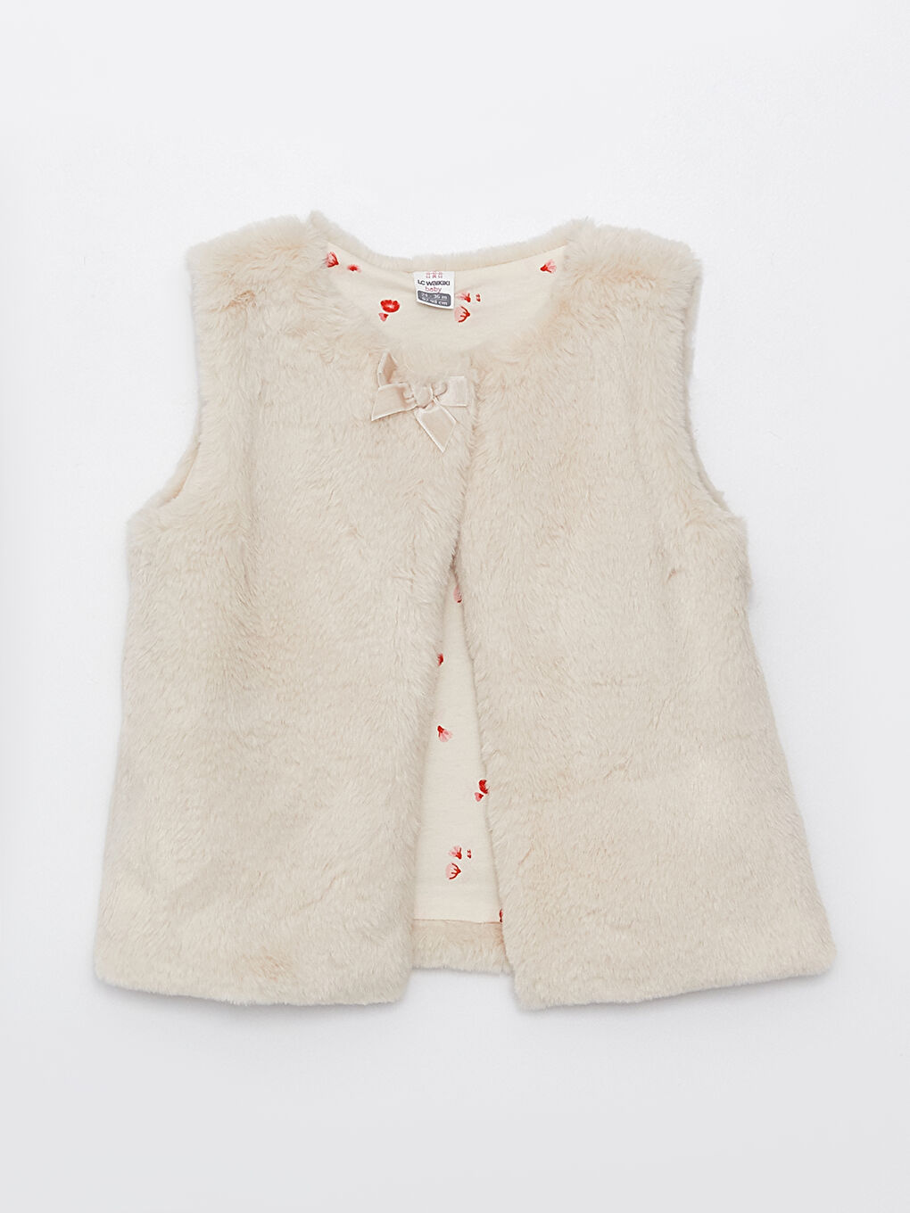 Дөңгелек жағалы үлпілдек қыз бала жилеті-4