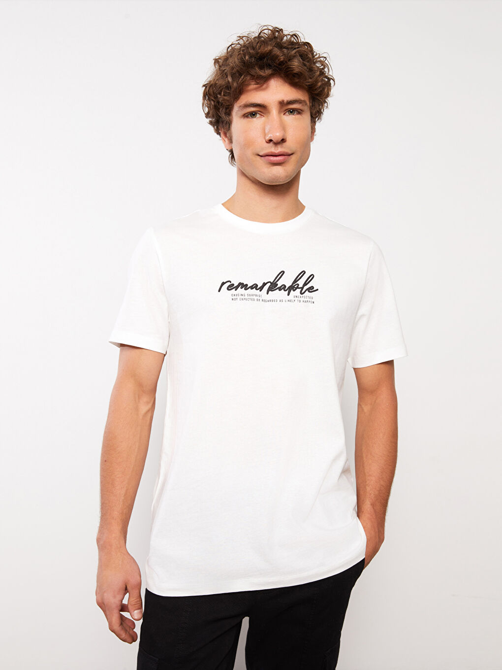 Crew Neck Short Sleeve Printed Men's T-Shirt