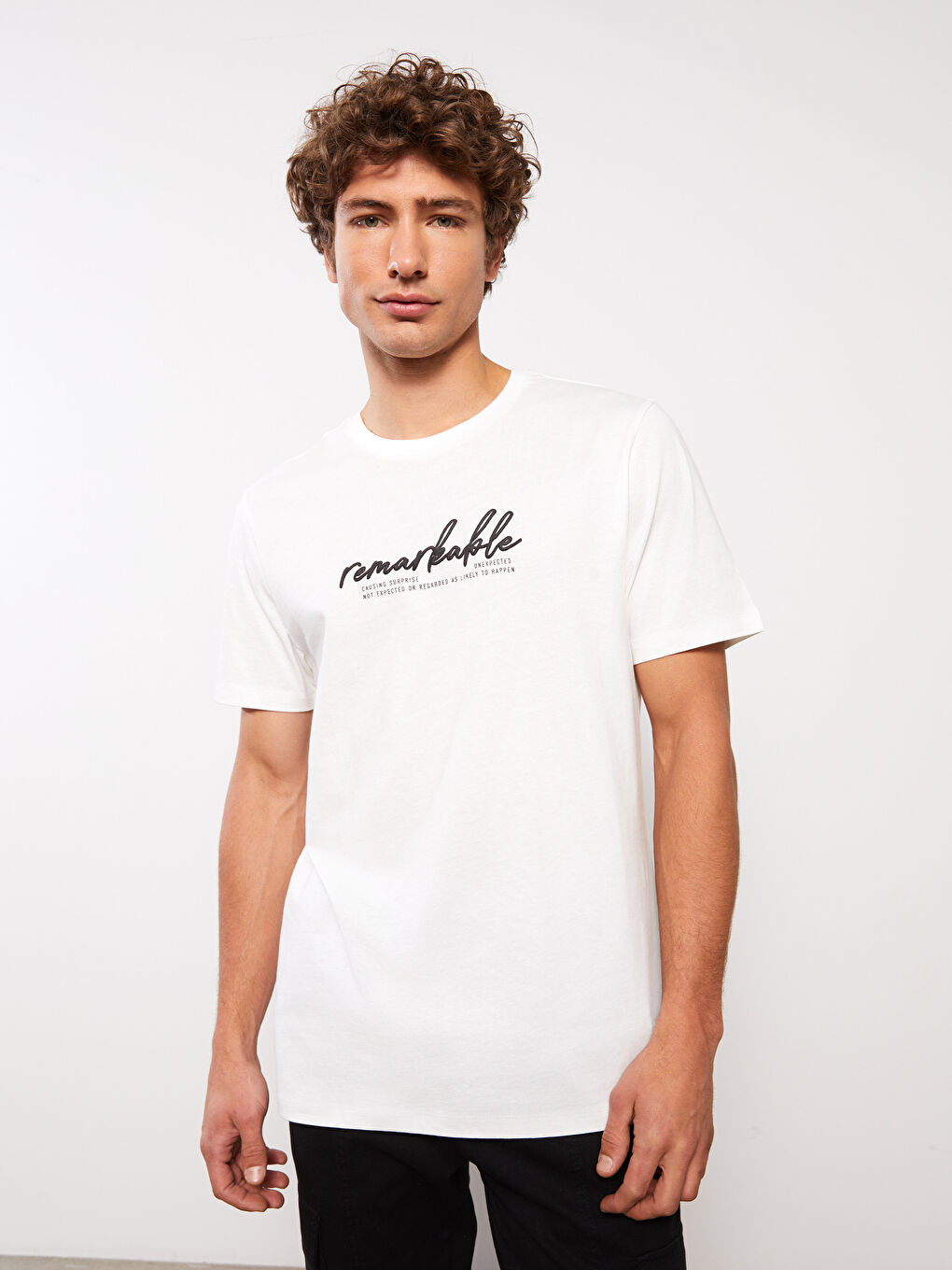 Crew Neck Short Sleeve Printed Men's T-Shirt-1