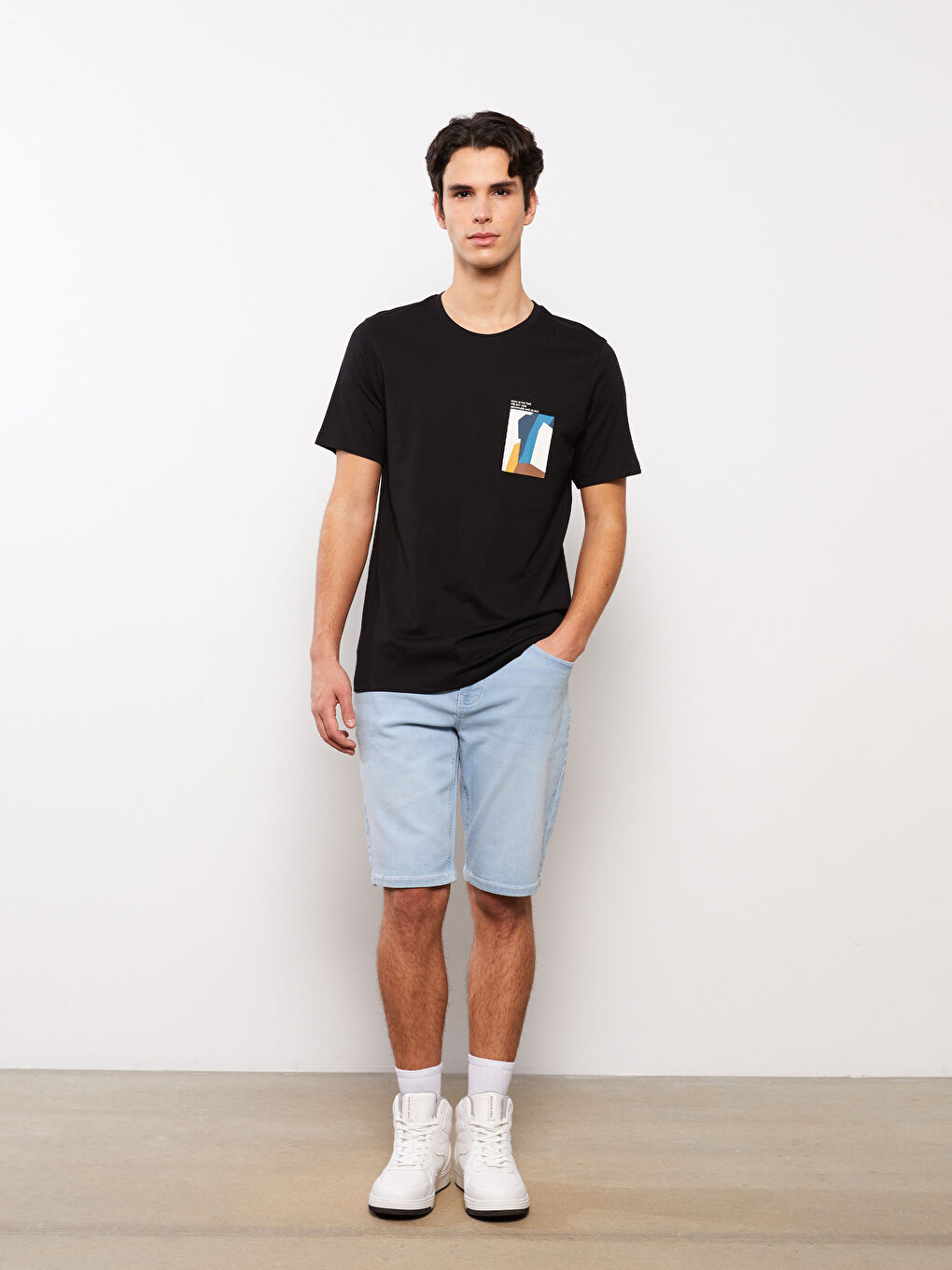 Crew Neck Short Sleeve Printed Combed Cotton Men's T-shirt-2