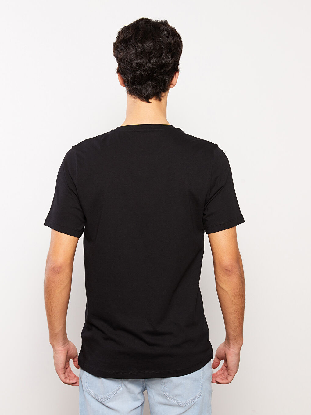 Crew Neck Short Sleeve Printed Combed Cotton Men's T-shirt-4