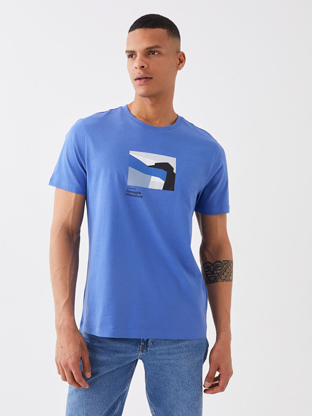 Crew Neck Short Sleeve Printed Men's T-Shirt-1