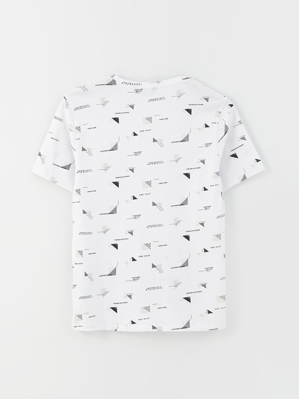 მრგვალი საყელო მოკლე სახელო ნიმუშიანი ჟერსი მამაკაცის მაისური-6