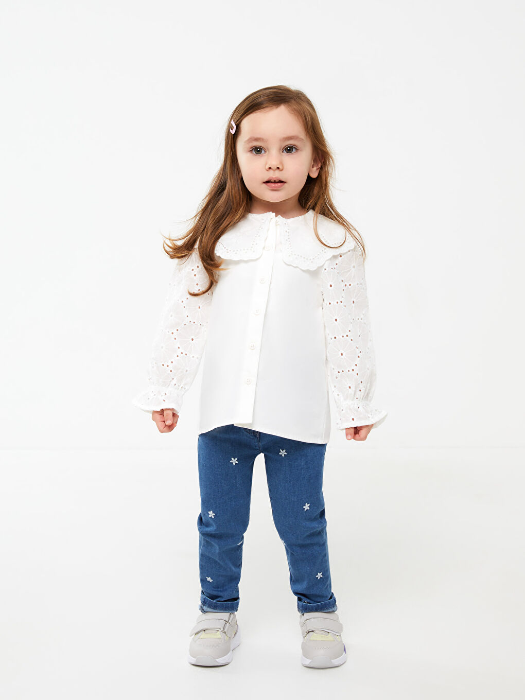 Embroidered Detail Baby Girls' Jeans