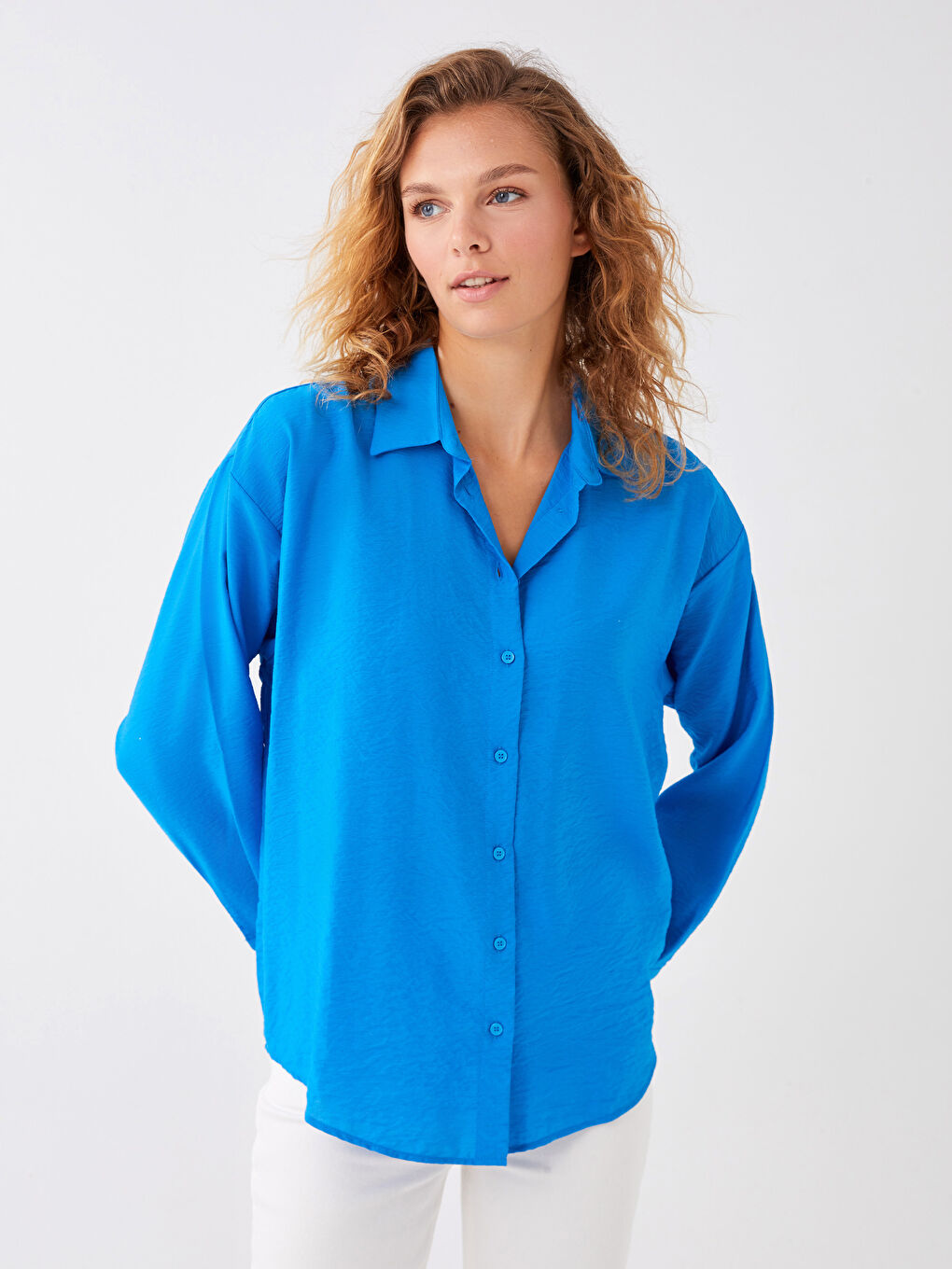 قميص سادة كم طويل ايروبن للسيدات-1