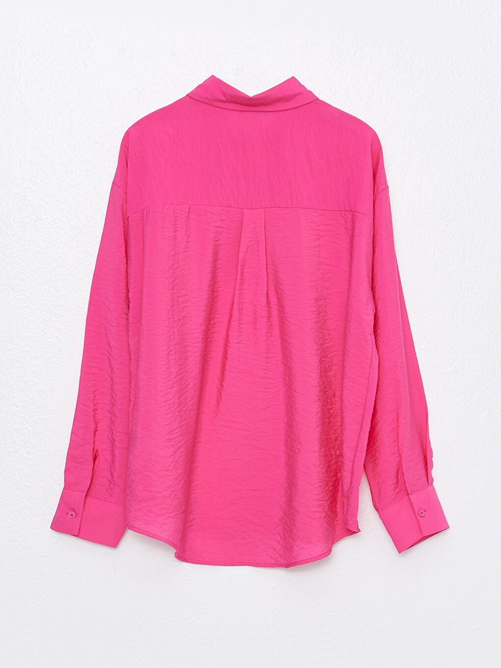 Fuşya Düz Uzun Kollu Aerobin Kadın Gömlek-6