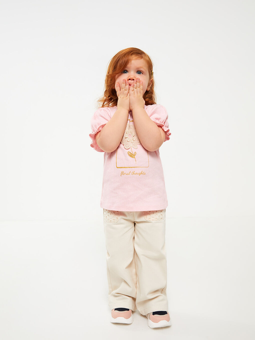 Серпімді белдік сәби қыздарға арналған шалбар-1