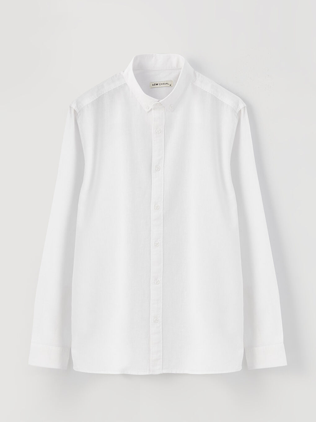 قميص رجالي بأكمام طويلة وخليط كتان بقصة عادية-5