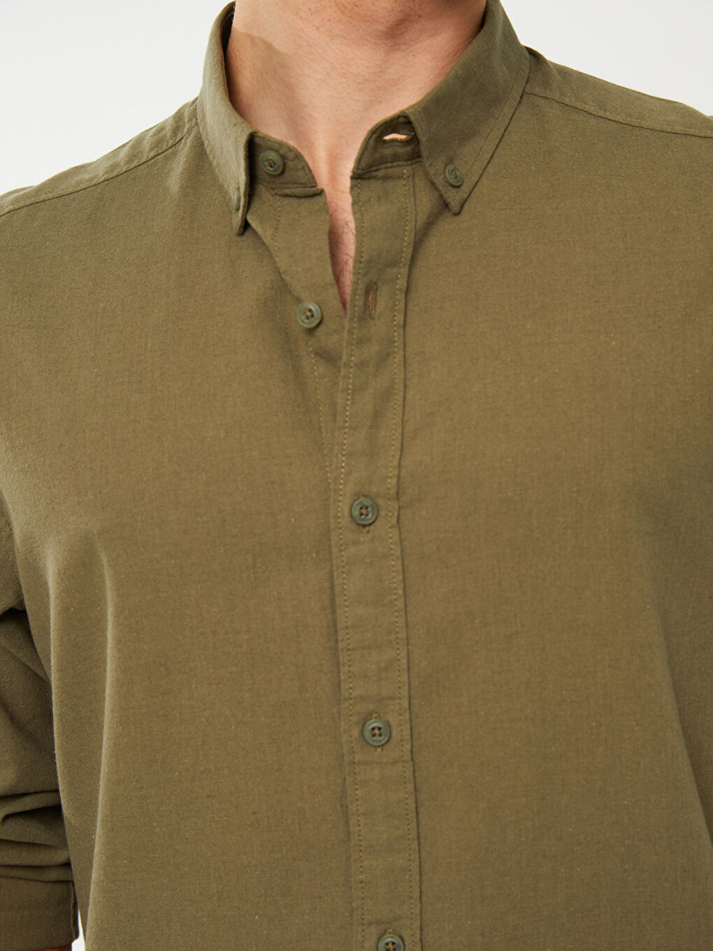 Regular Fit Long Sleeve Linen Blend Men's Shirt -S3CT68Z8-J2K