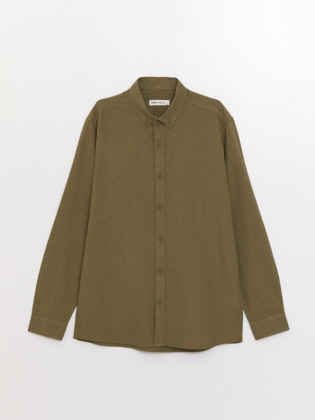 Regular Fit Long Sleeve Linen Blend Men's Shirt -S3CT68Z8-J2K