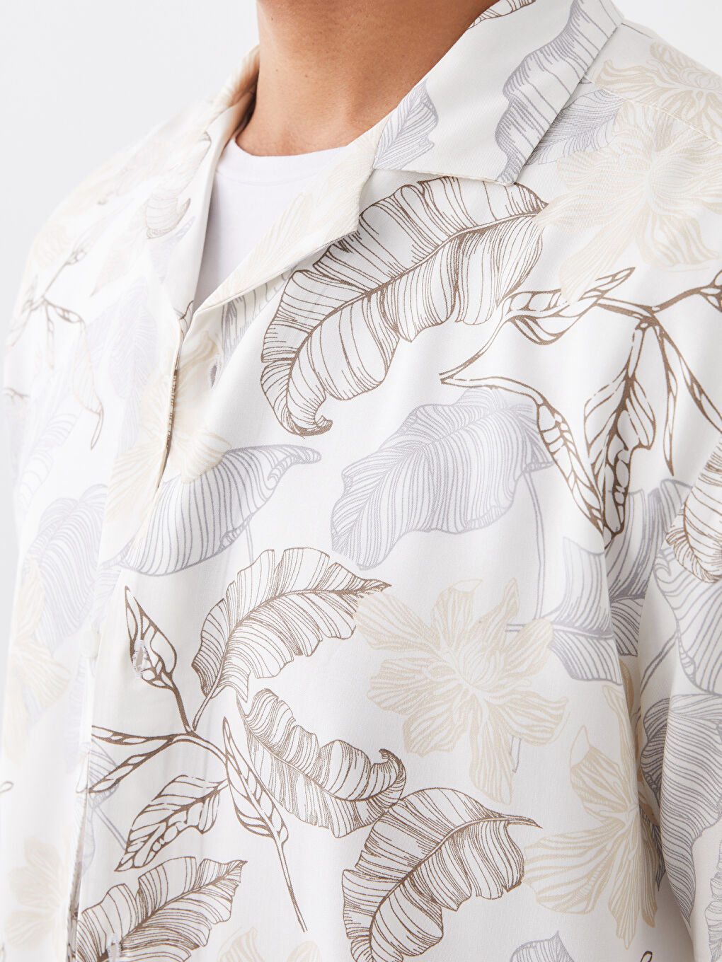 Regular Fit Short Sleeve Patterned Viscose Men's Shirt-4