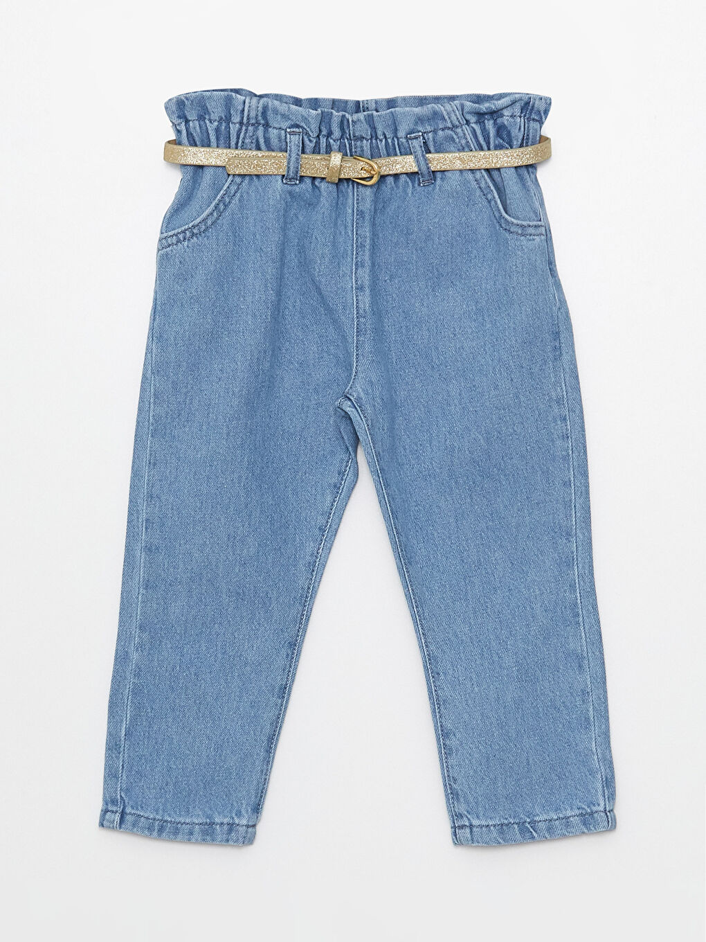 LCW baby Jean Basique à Taille Élastique pour Bébé Fille et Ceinture -S3CT73Z1-311