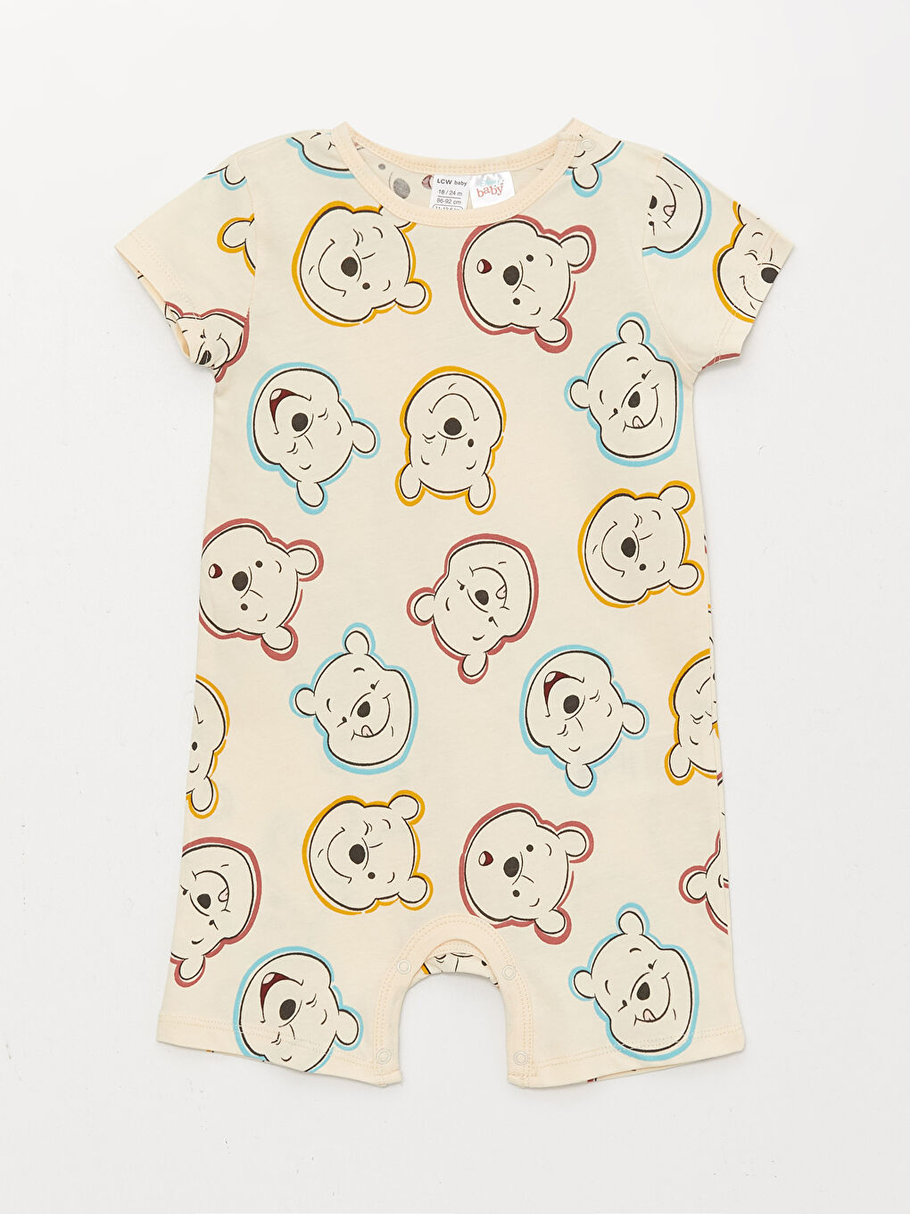 LCW baby Crew Neck Short Sleeved Winnie the Pooh Printed Baby Boy Rompers 2 Pack -S3CT85Z1-FYR