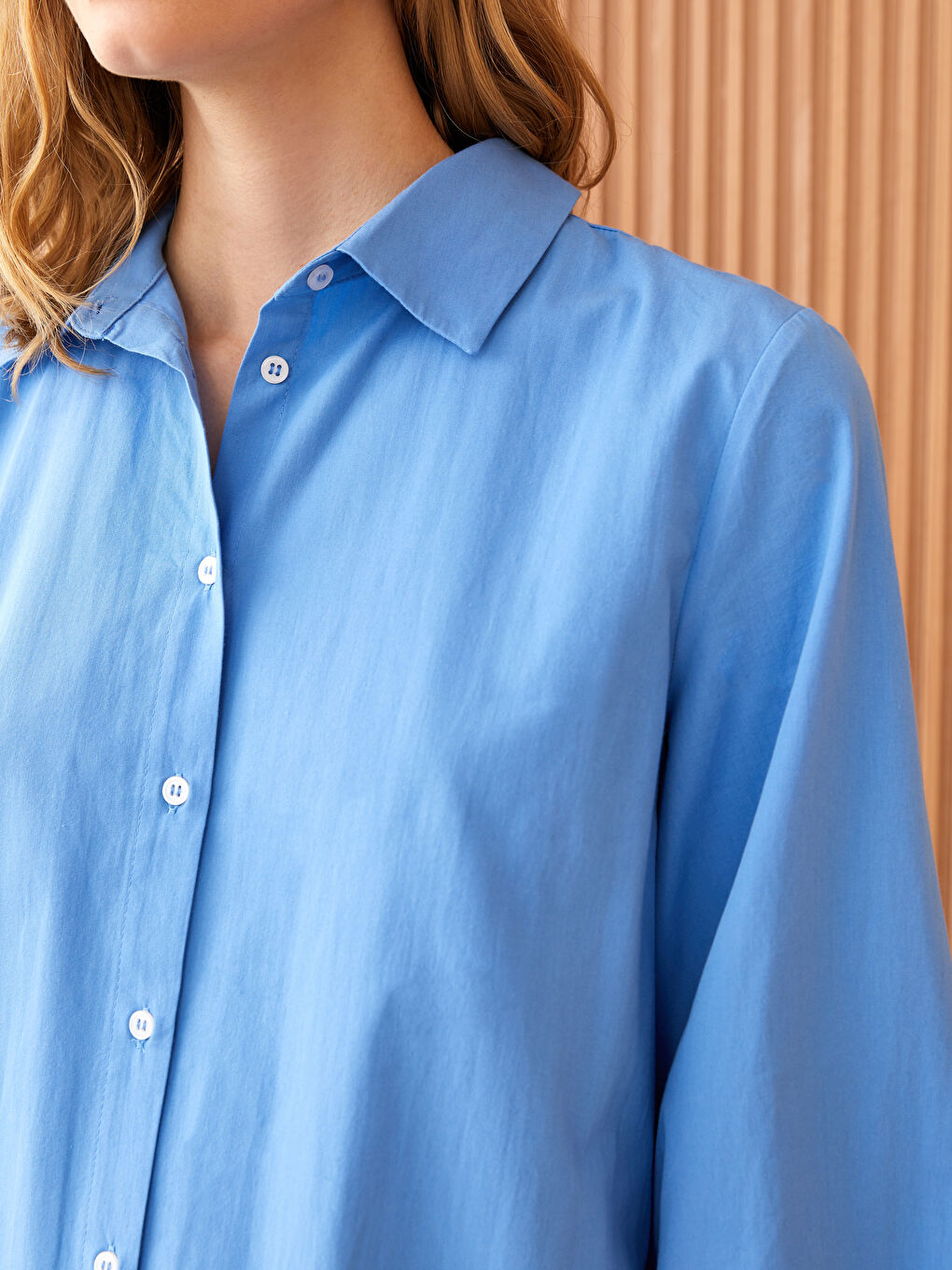 Plain Poplin Women's Shirt Tunic-3