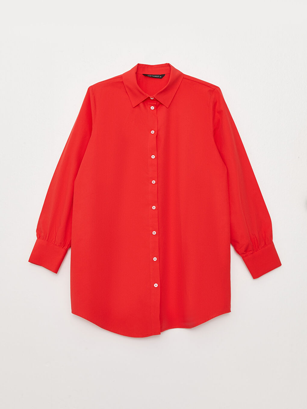 Tunique Chemise Unie en Popeline pour Femmes-5