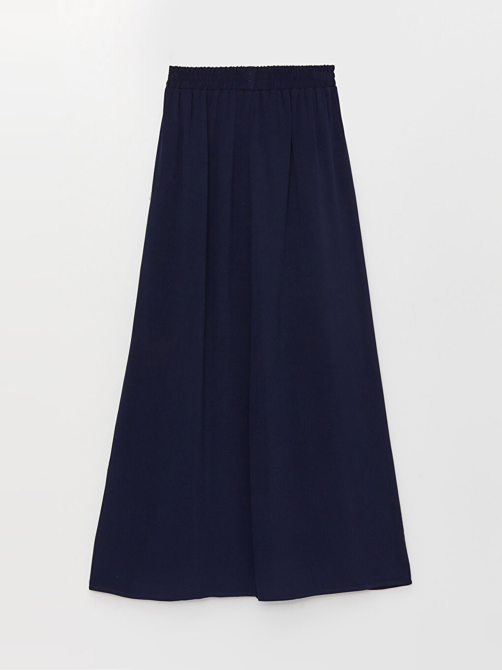 Lacivert Kadın Beli Lastikli Düz Etek-6