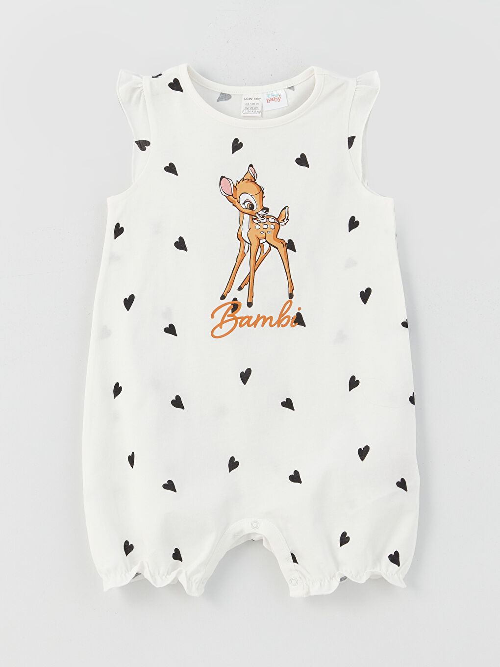 Круглий виріз горловини комбінезони для дівчаток з принтом Бембі 2 упаковки-1
