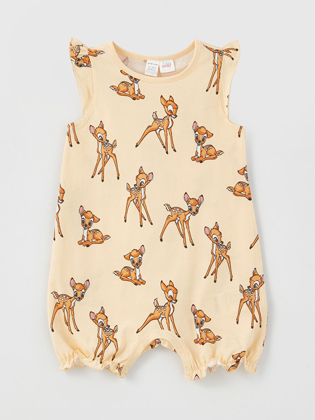 Круглий виріз горловини комбінезони для дівчаток з принтом Бембі 2 упаковки-2