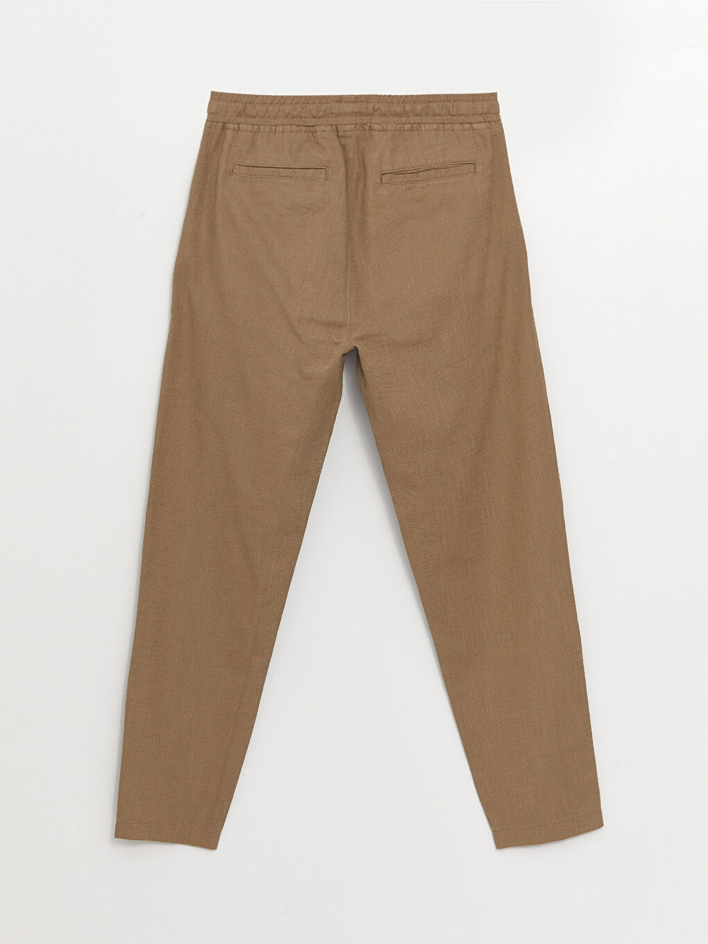 Kahverengi Standart Kalıp Keten Karışımlı Erkek Pantolon-6