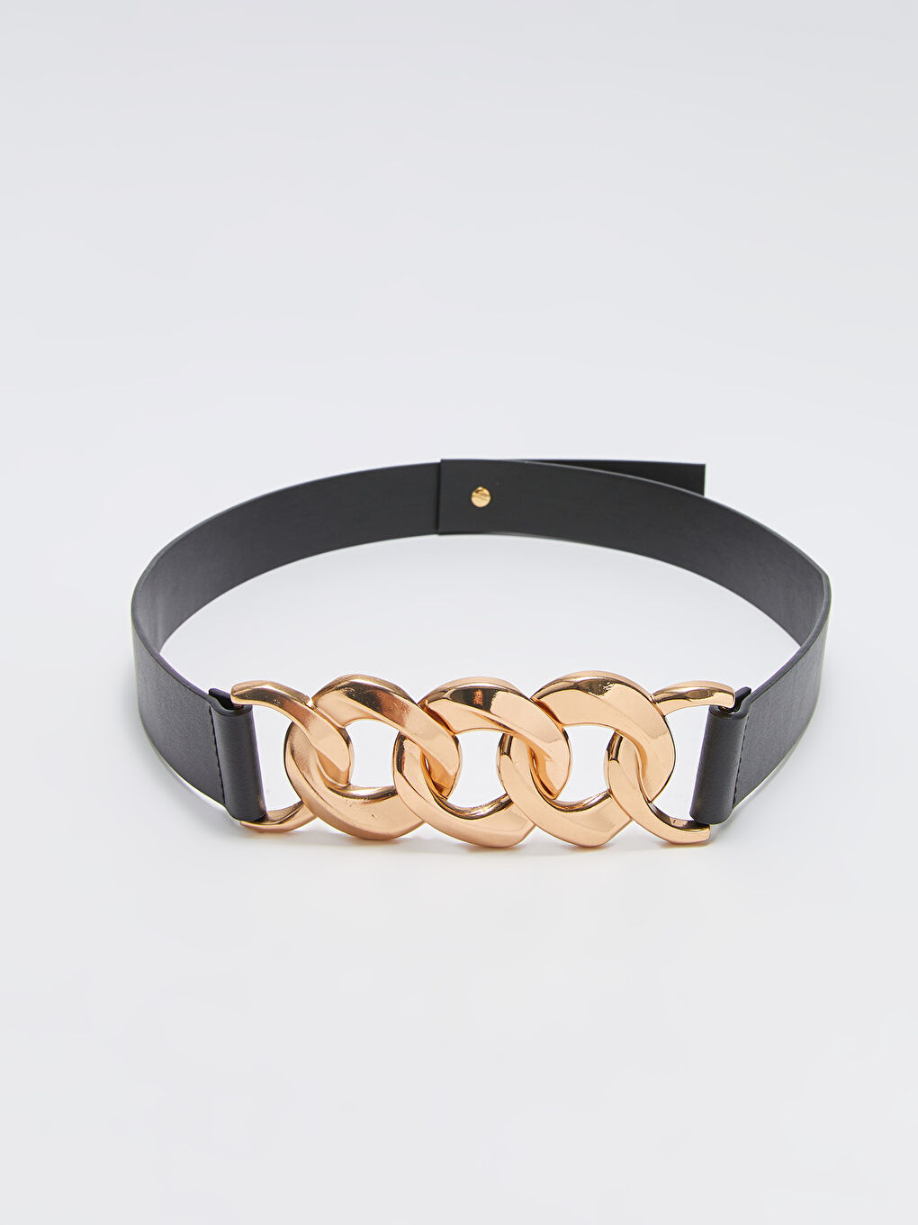 Siyah Deri Görünümlü Kadın Kemer