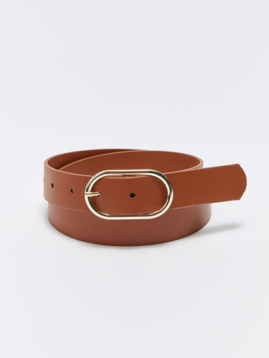 Kahverengi Deri Görünümlü Kadın Kemer