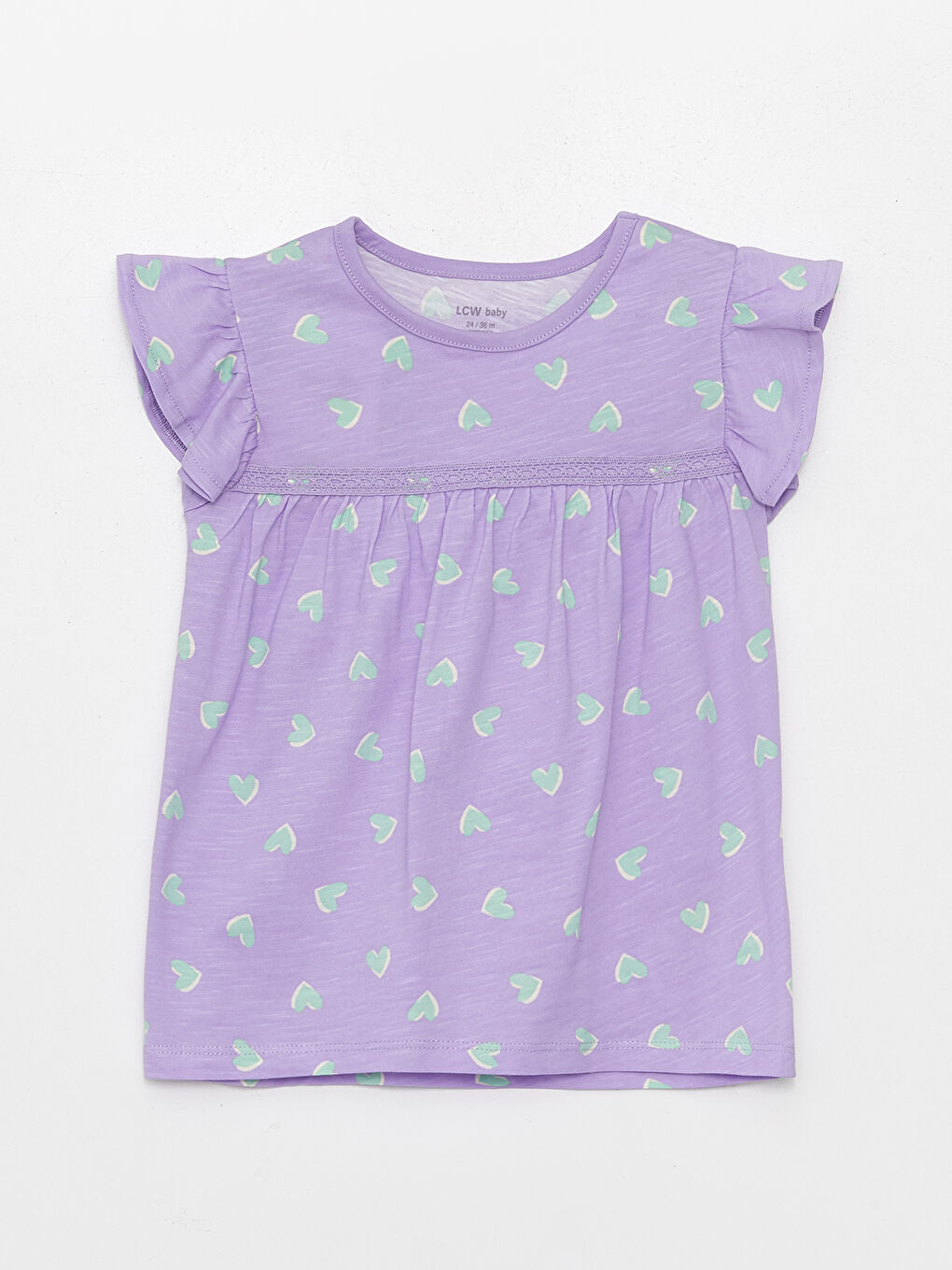 LCW baby Crew Neck Short Sleeve Baby Girls' Pyjama Set -S3CU39Z1-LS9