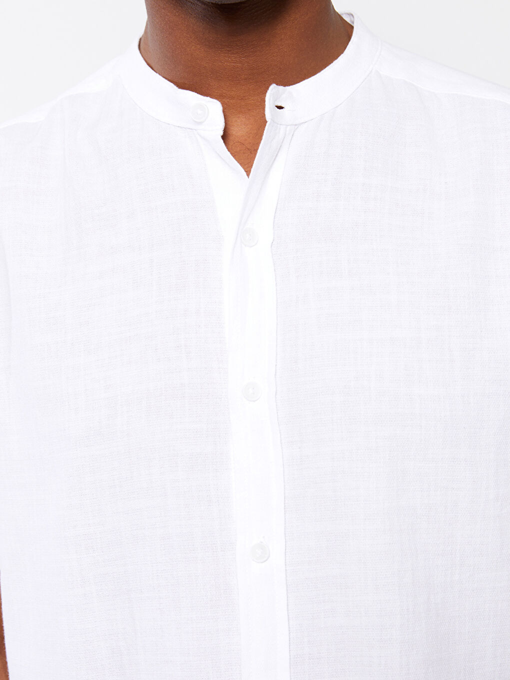 Beyaz Regular Fit Kısa Kollu Erkek Gömlek-3