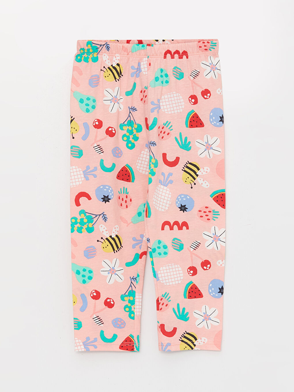 Set De Pijama Fete Bebeluși Cu Guler Polo Și Mânecă Scurtă, Imprimat-2