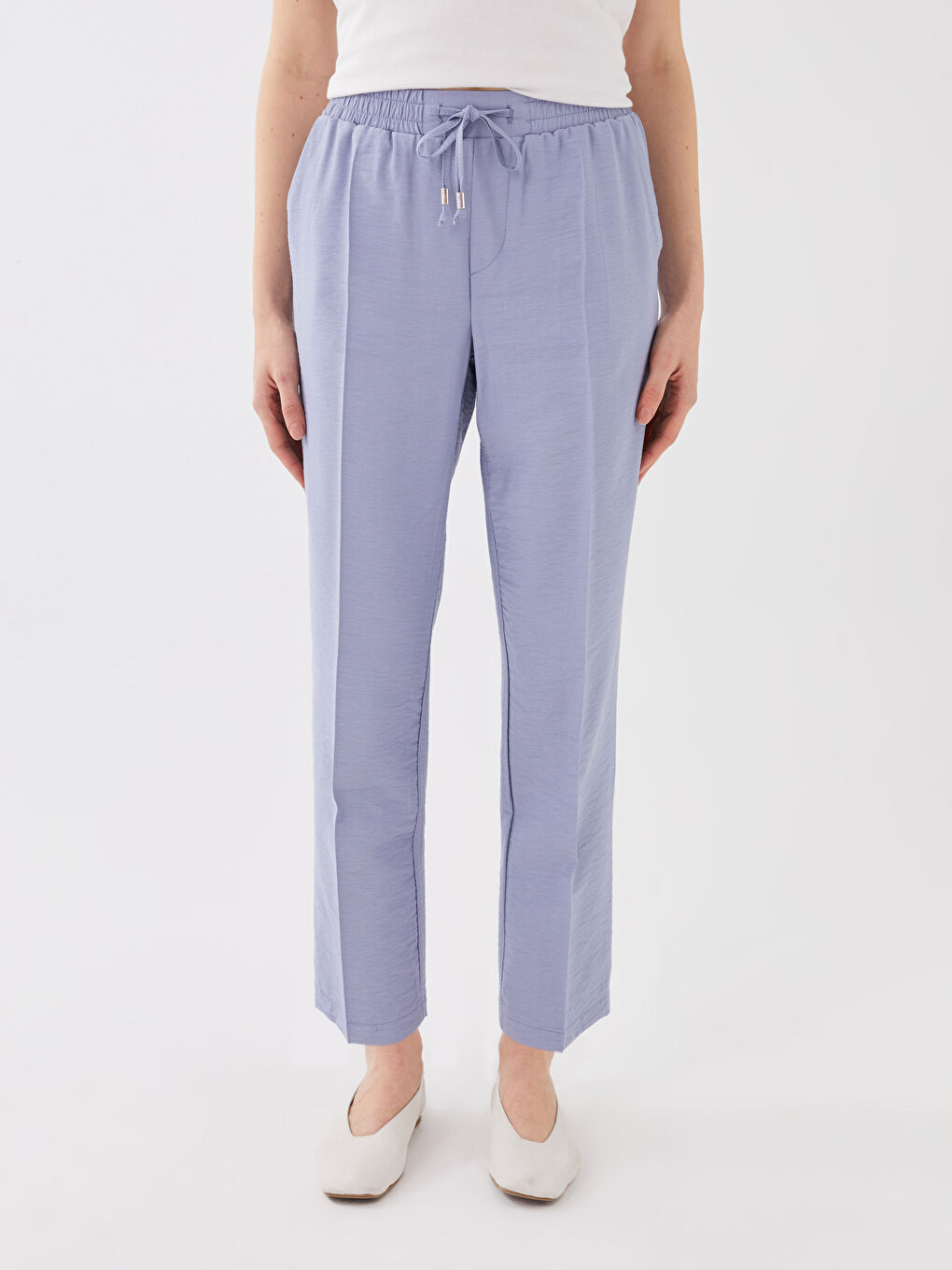 LCW Modest Elastic Waist Comfortable Fit Pocket Detailed Women's Trousers -S3CU43Z8-RRD