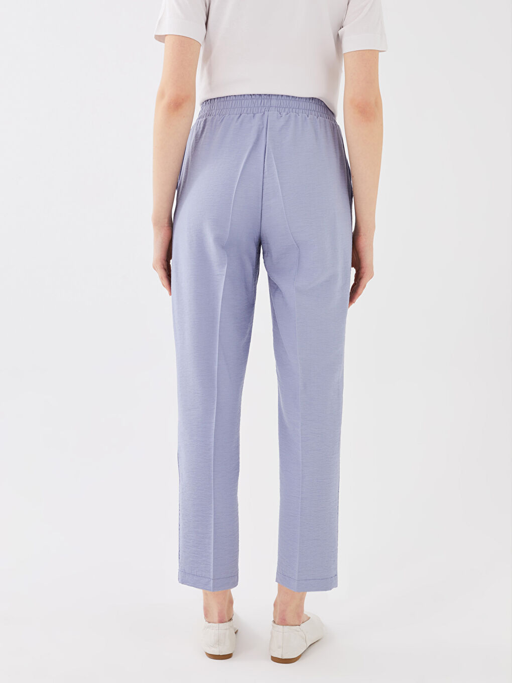 LCW Modest Elastic Waist Comfortable Fit Pocket Detailed Women's Trousers -S3CU43Z8-RRD