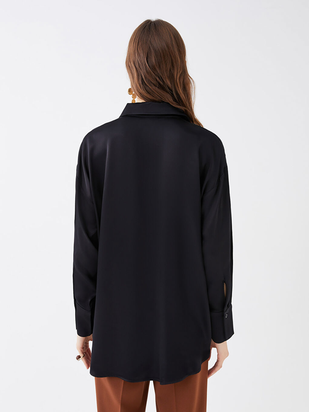 LCW Vision Schlichtes Langarm-Satinhemd für Damen -S3CU47Z8-CVL