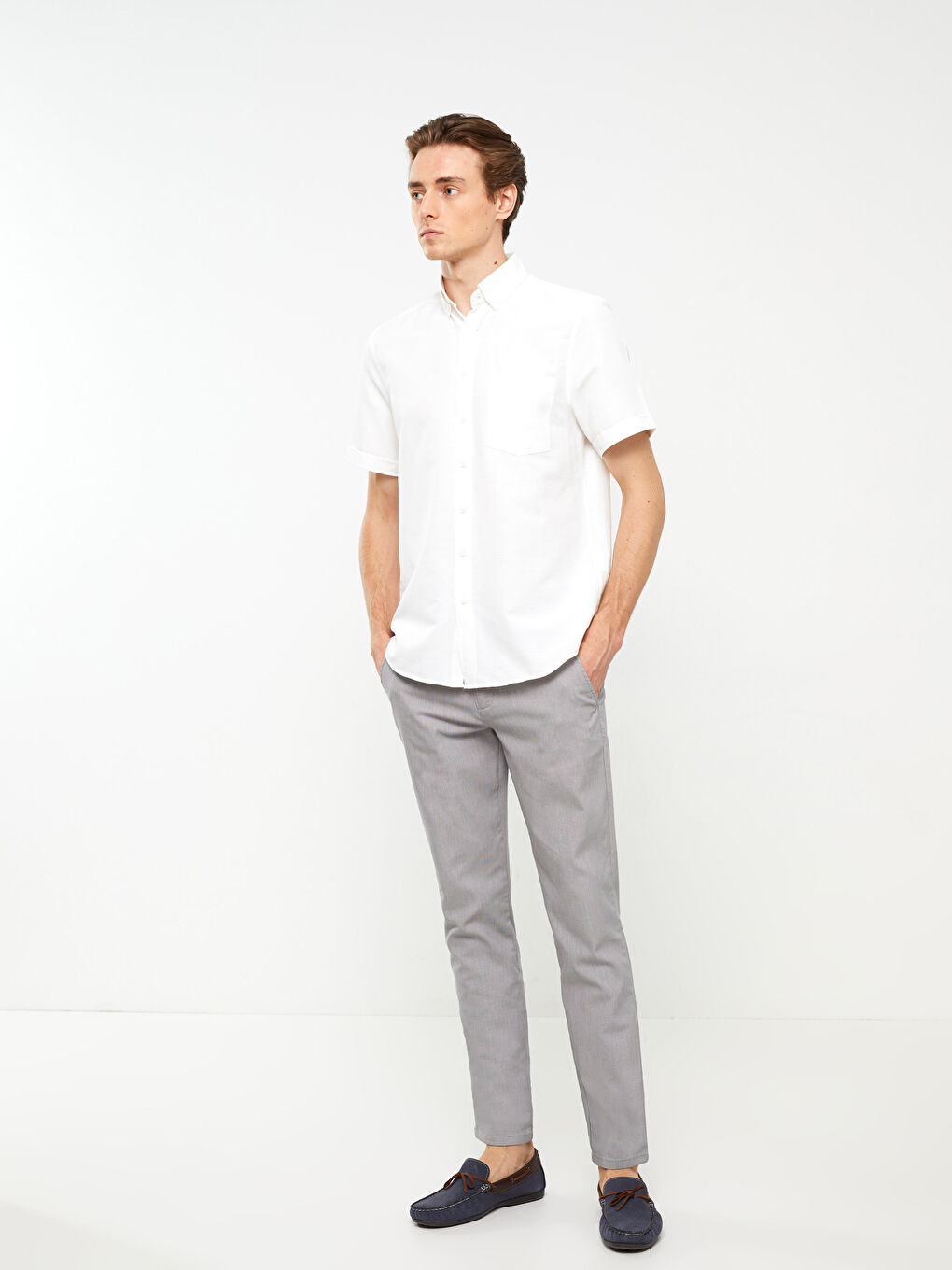 Gri Slim Fit Erkek Pantolon-1