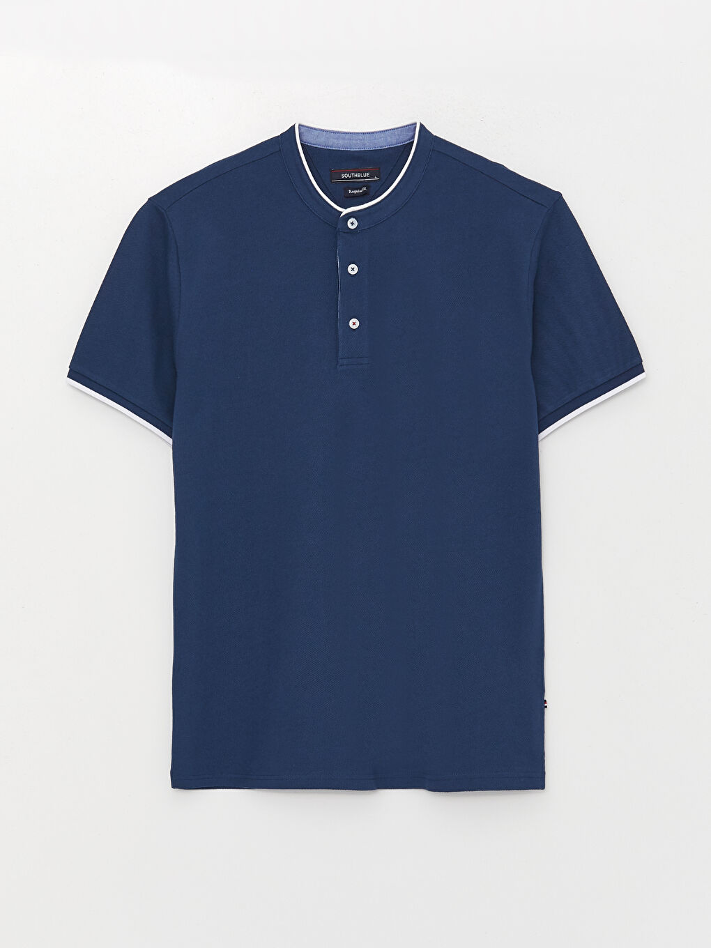 T-shirt à Manches Courtes avec Col Mao pour Hommes-5