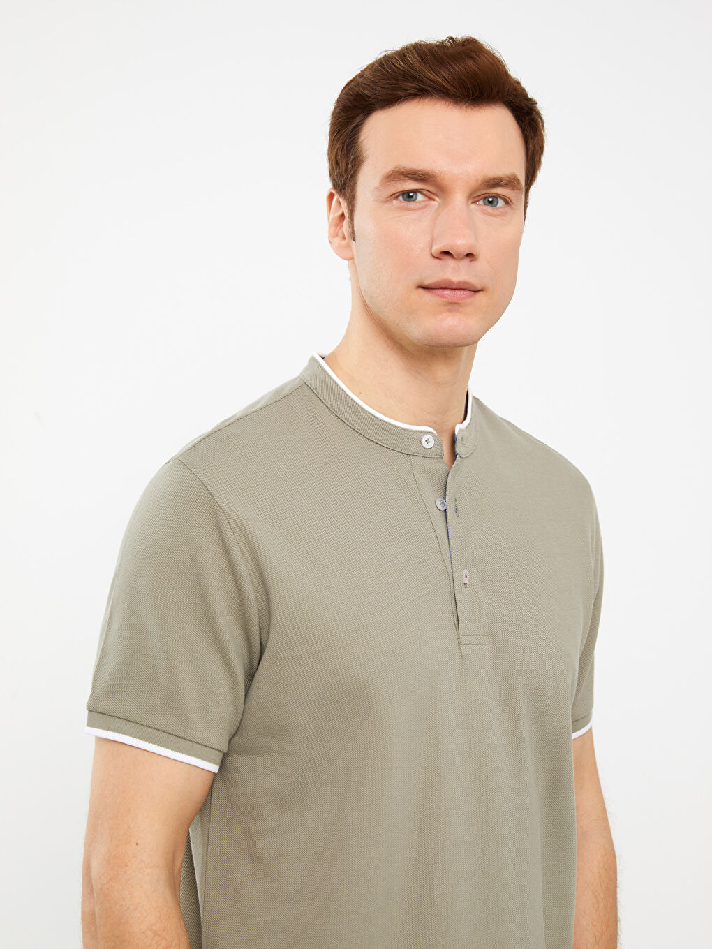 SOUTHBLUE Großvaterkragen Kurzarm Herren T-Shirt -S3CU50Z8-V0H