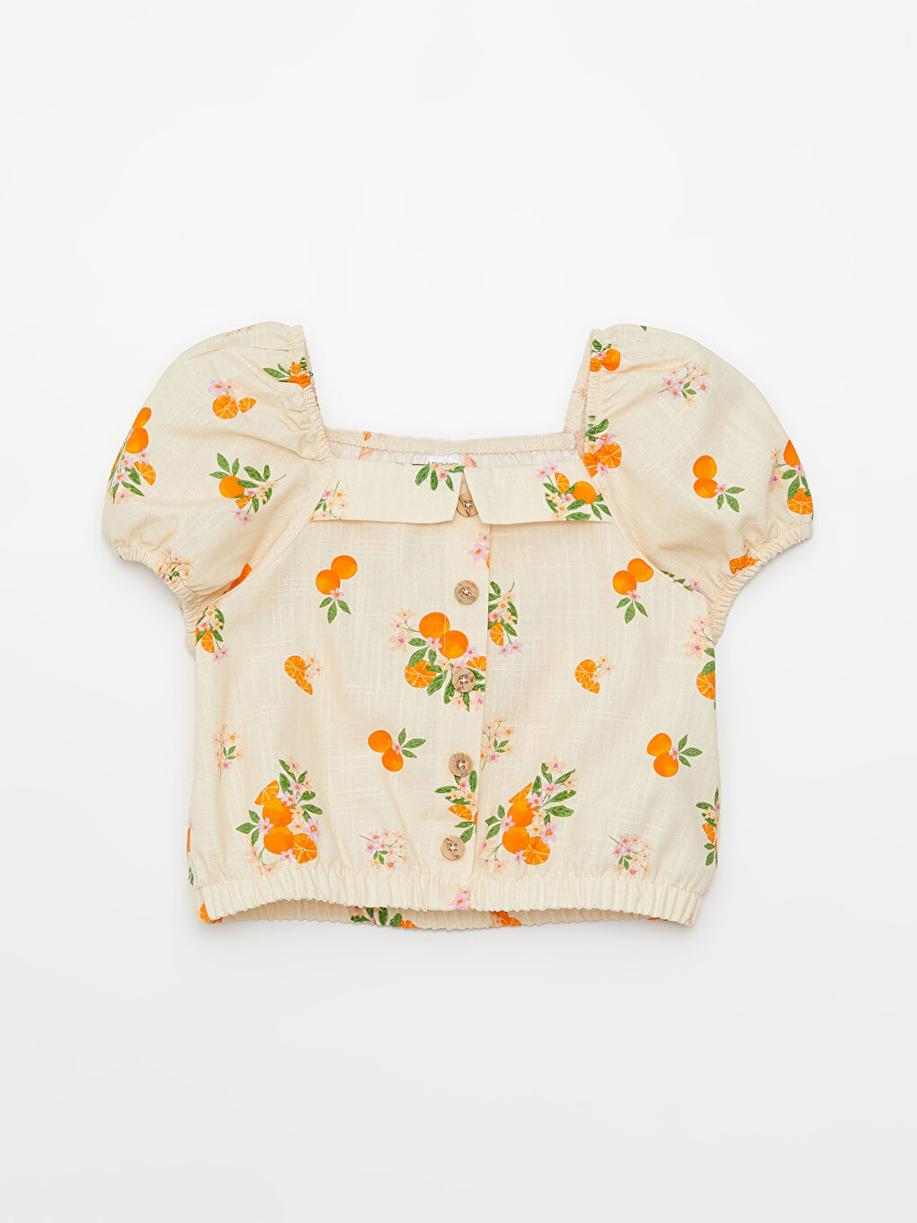 Square Collar Short Sleeve Printed Baby Girl Blouse and Skirt 2-Pack Set-1
