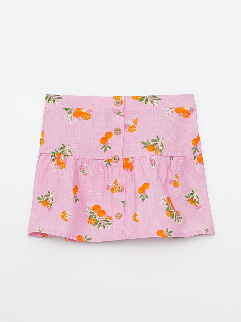 بلوزة وتنورة بطباعة بياقة مربعة وكم قصير - طقم 2 قطع لبنات رضع-2