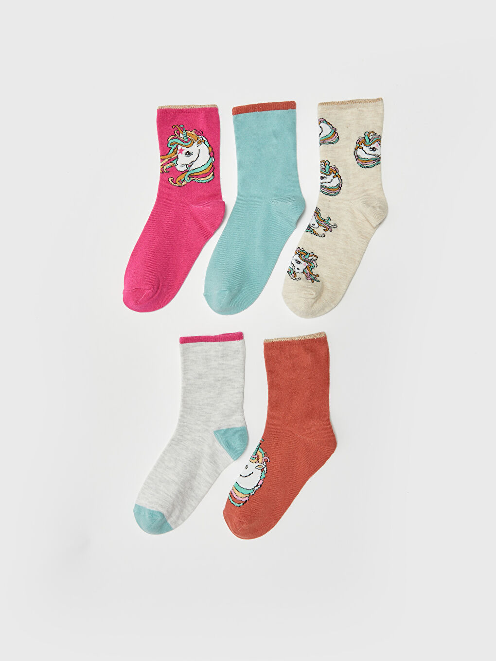 Patterned Girl Socket Socks 5-Pack -S3CU66Z4-J0X