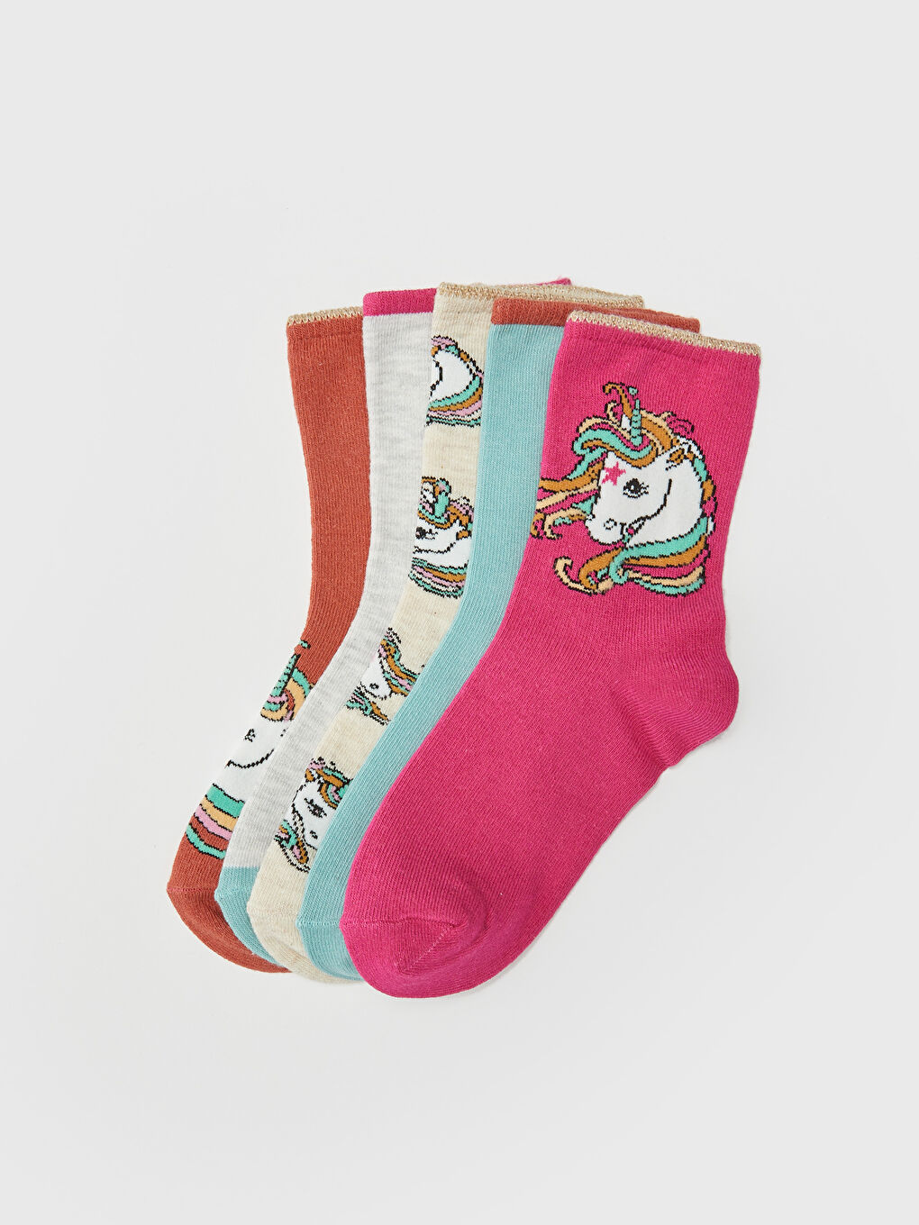 Patterned Girl Socket Socks 5-Pack -S3CU66Z4-J0X