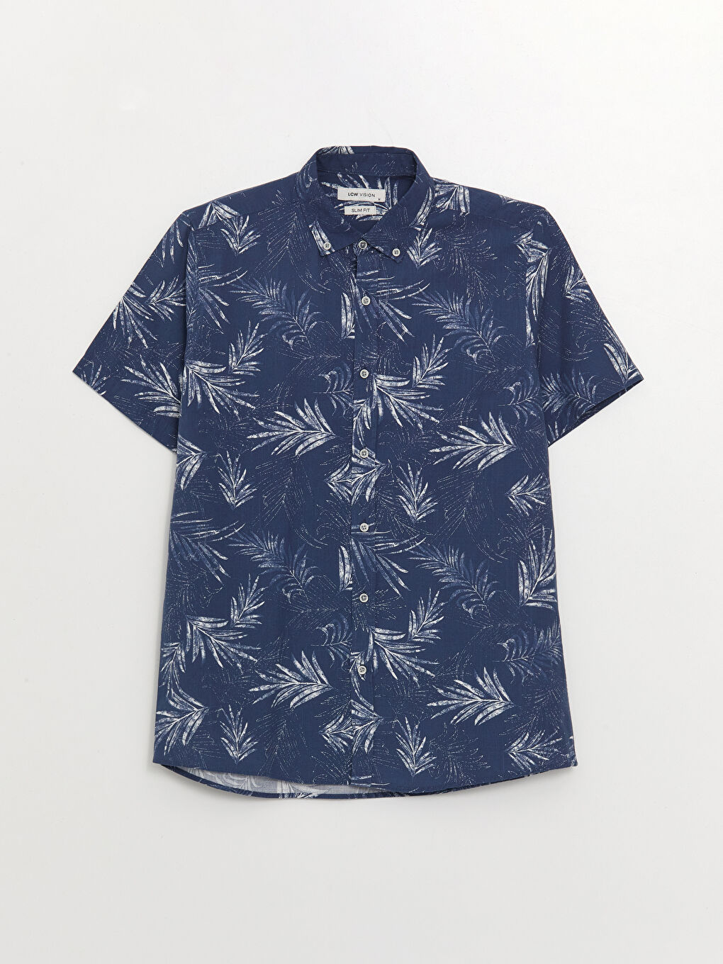 İndigo Slim Fit Kısa Kollu Desenli Poplin Erkek Gömlek-6