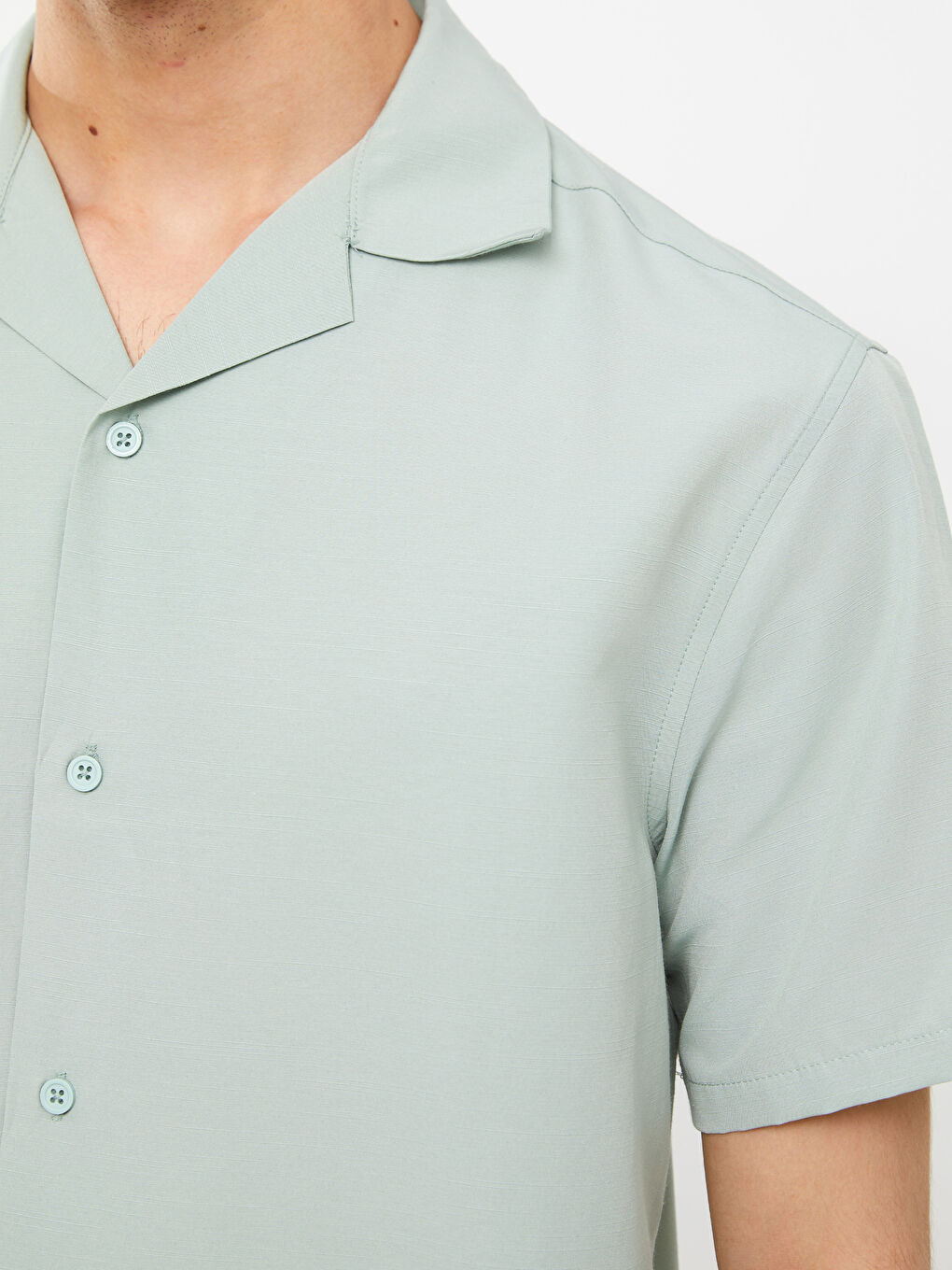 Chemise pour Hommes à Manches Courtes en Viscose Coupe Régulière-3