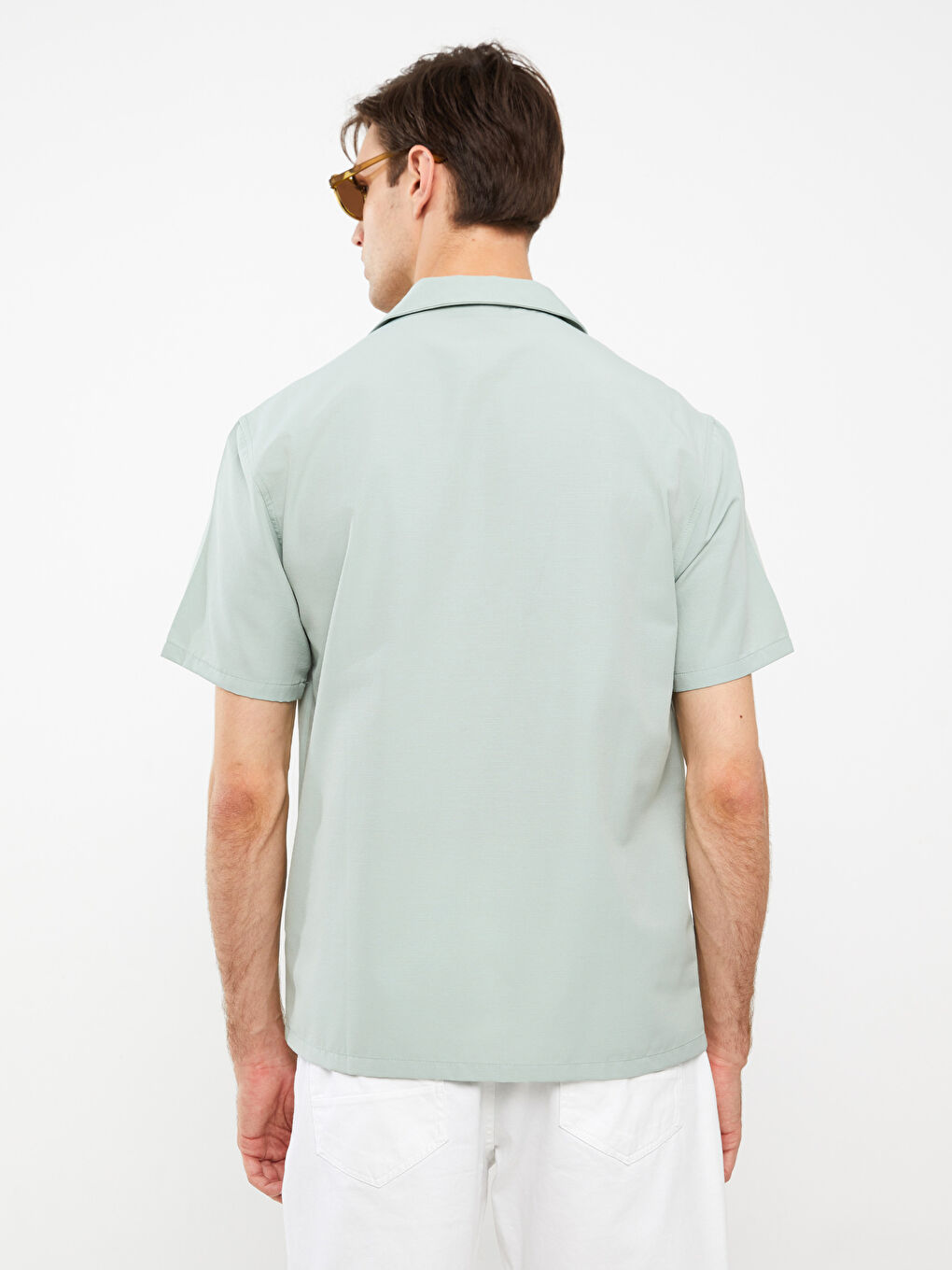 Chemise pour Hommes à Manches Courtes en Viscose Coupe Régulière-4