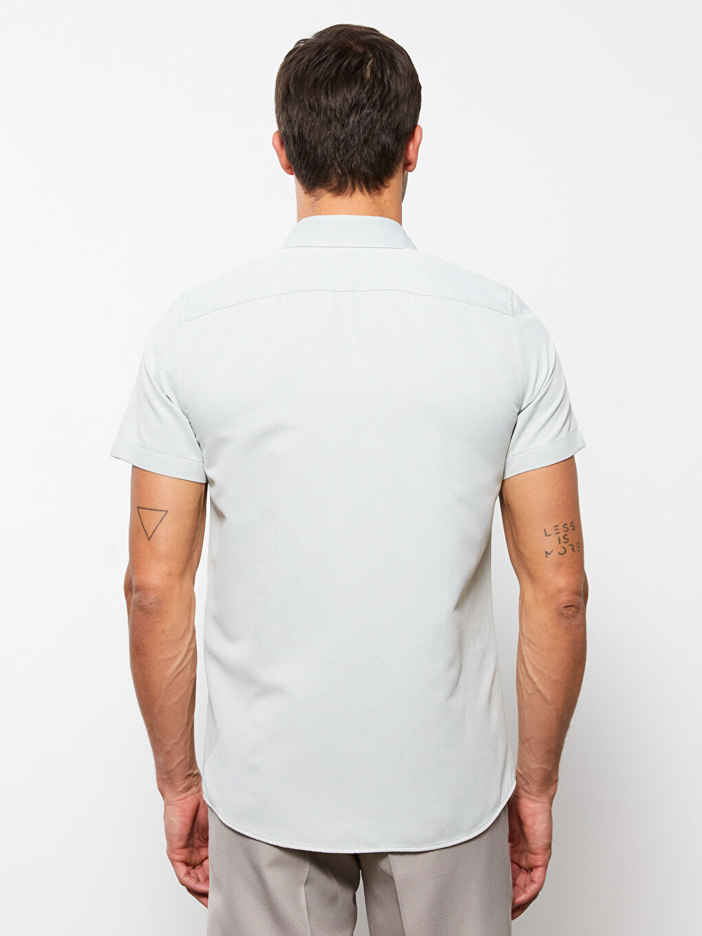 Slim Fit Short Sleeve Dobby Men's Shirt -S3CU86Z8-GYA