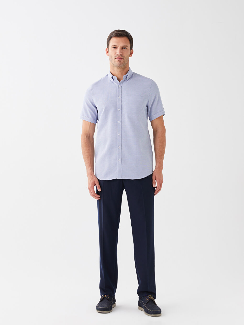 Regular Fit Short Sleeve Dobby Men's Shirt -S3CU87Z8-RYN