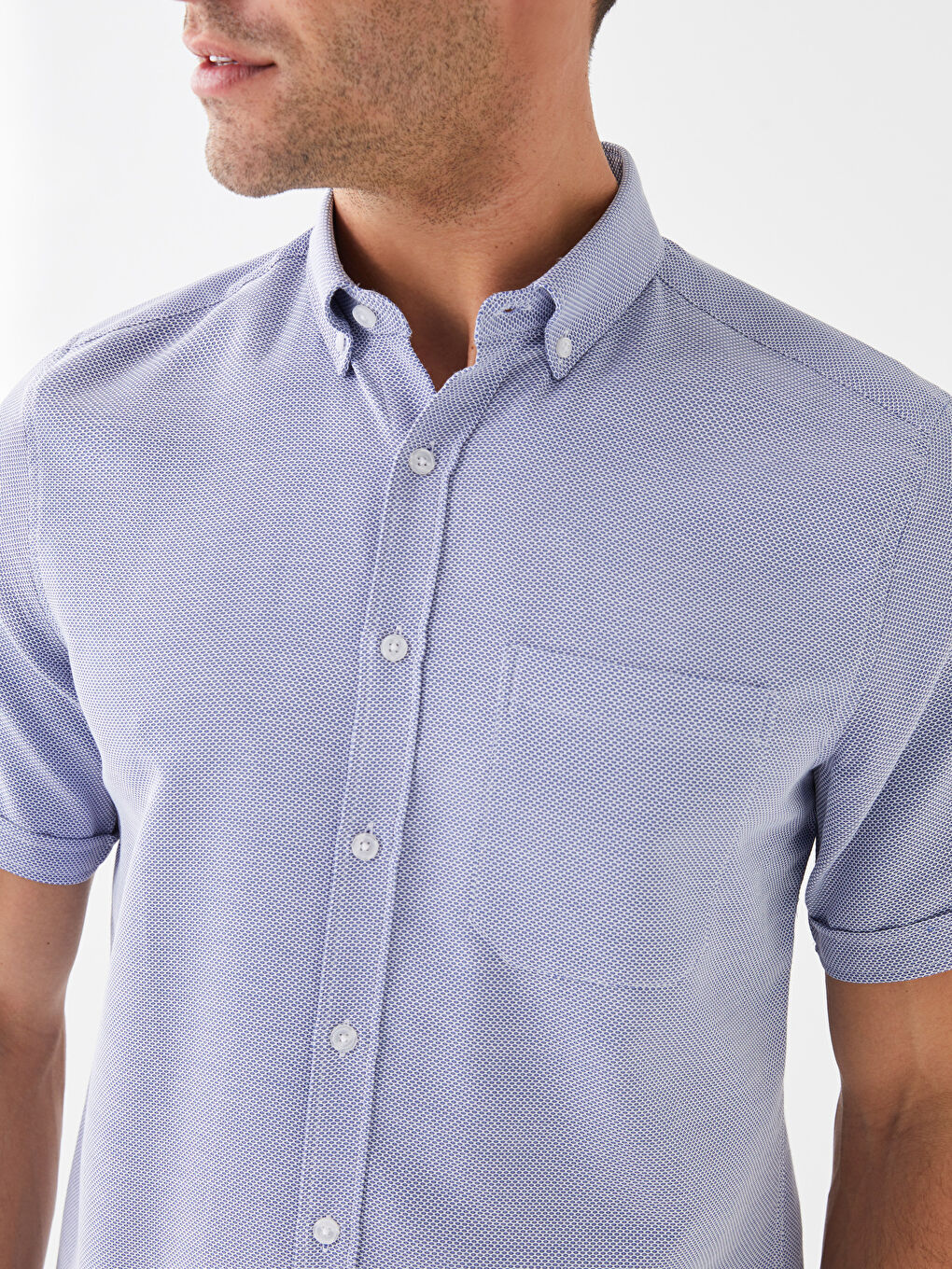 Regular Fit Short Sleeve Dobby Men's Shirt -S3CU87Z8-RYN