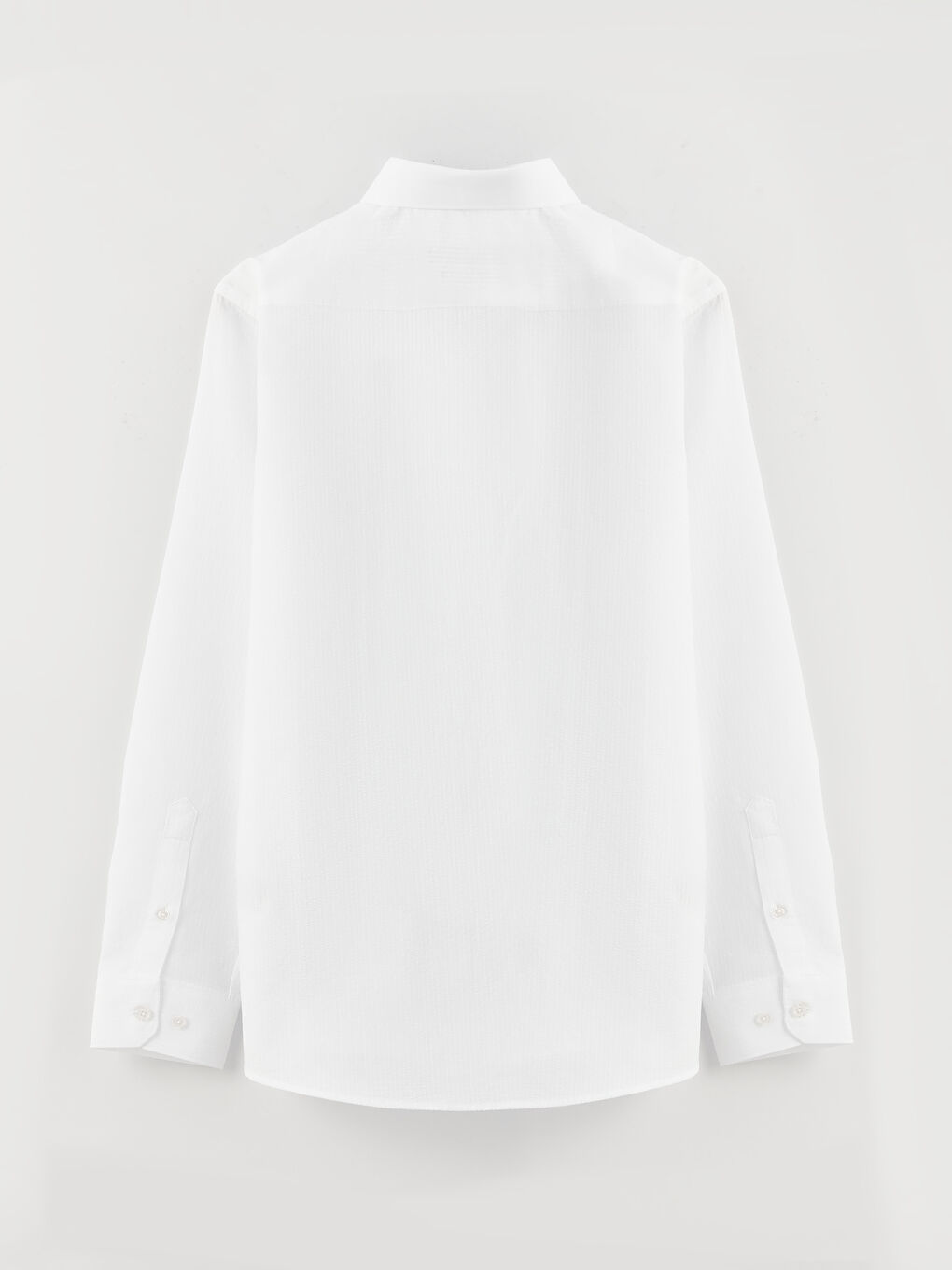 Beyaz Slim Fit Uzun Kollu Çizgili Poplin Erkek Gömlek-6