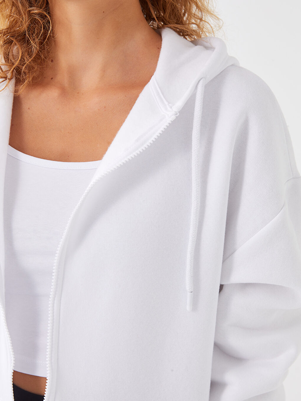 Cardigan Drepte cu Glugă și Mânecă Lungă pentru Femei-3