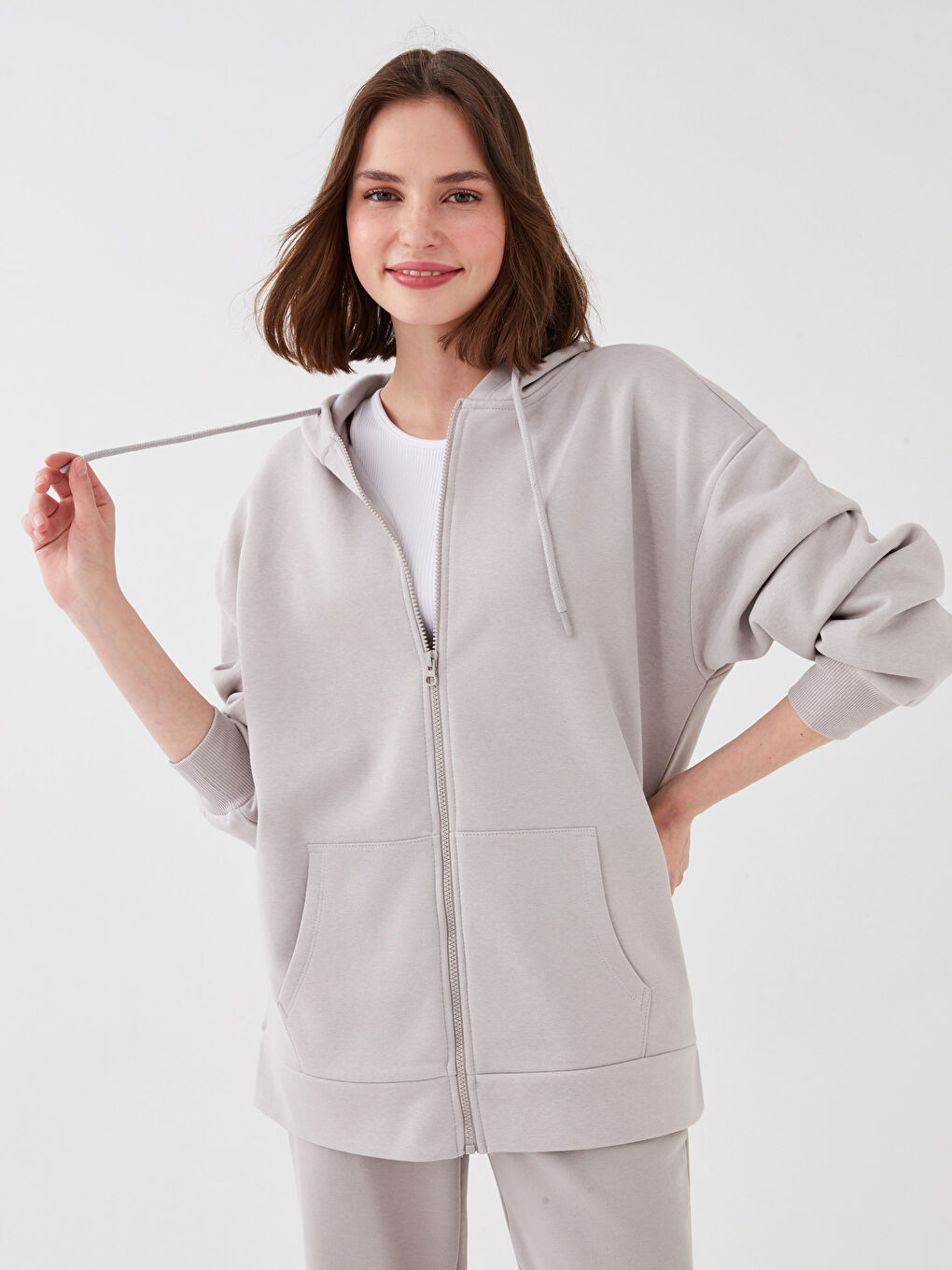XSIDE Women's Hooded Straight Long Sleeve Cardigan -S3CU95Z8-SUH